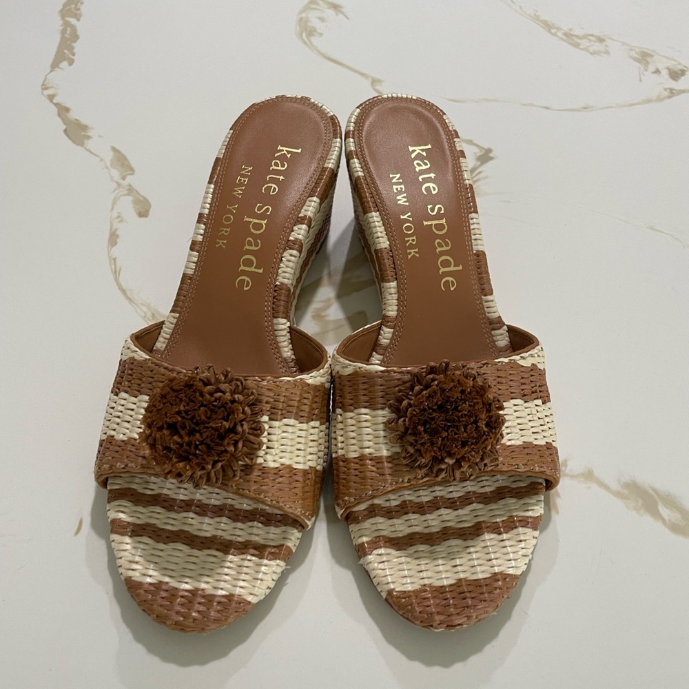 Kate Spade striped wedges